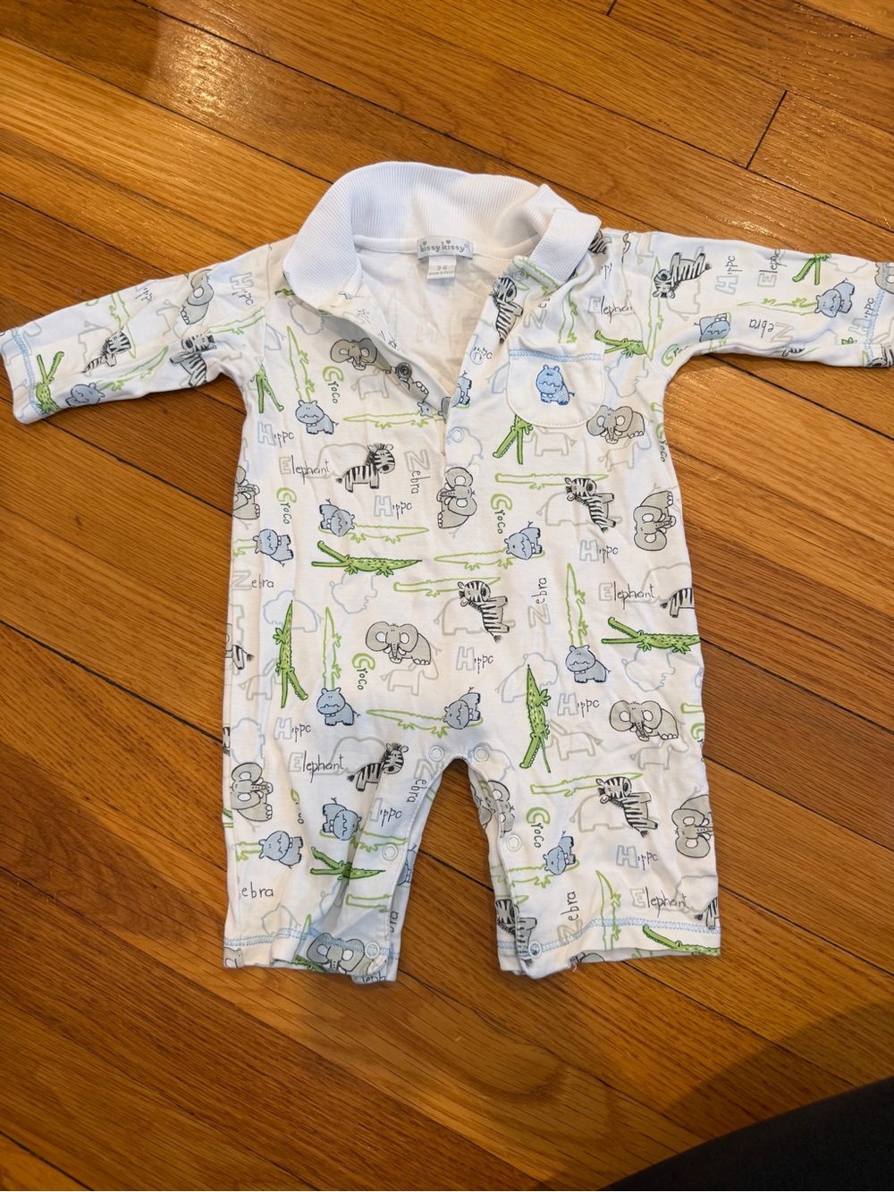 Kissy Kissy Baby Safari Animal Print Romper – 3–6 Months